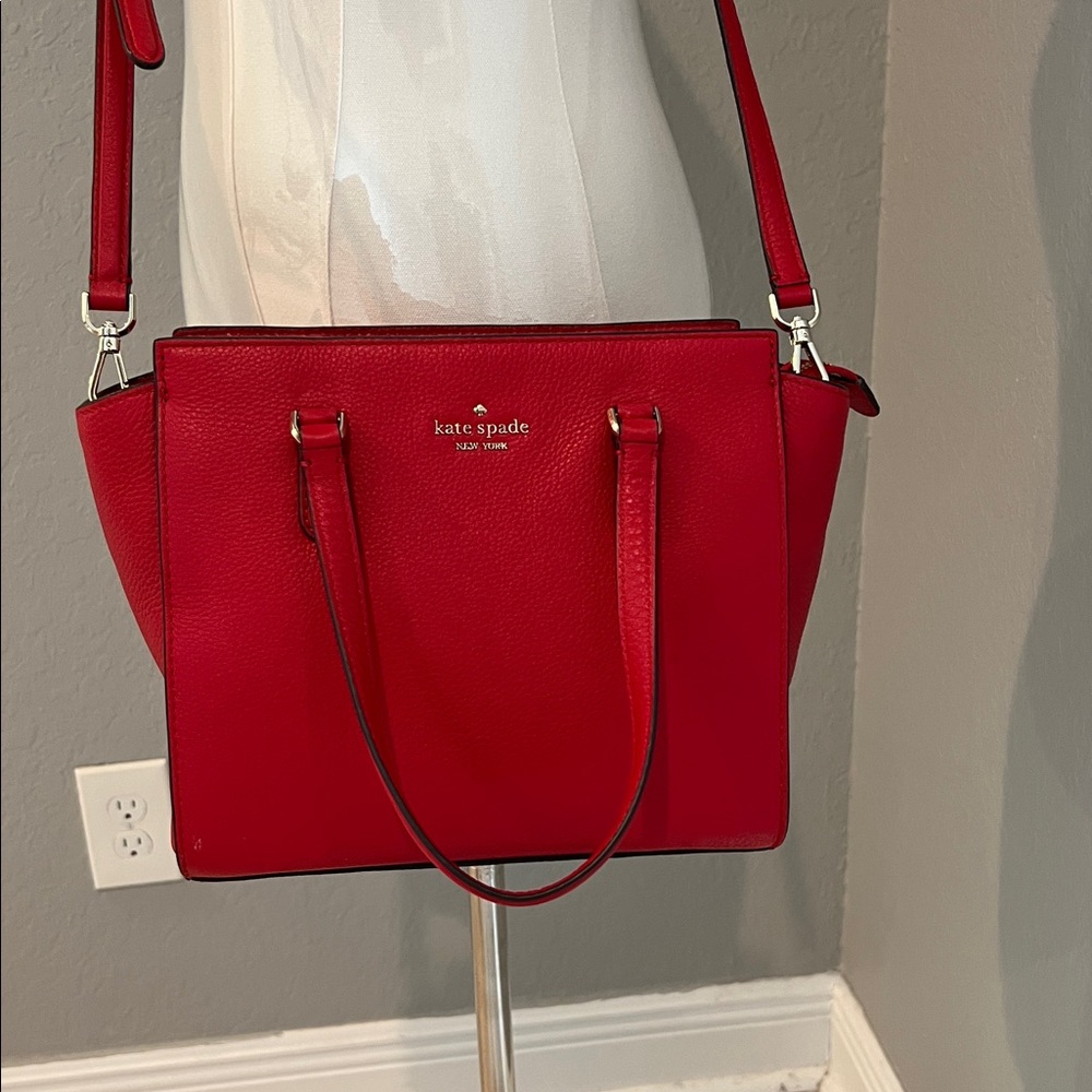 KATE SPADE NEW YORK Red Hot Chili JACKSON Medium Satchel LEATHER NWT